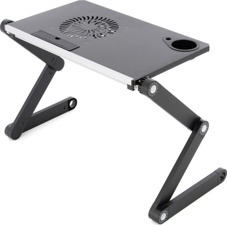 Podstawka chłodząca Divero Stolik na laptopa z wentylatorem USB - srebrny czarny