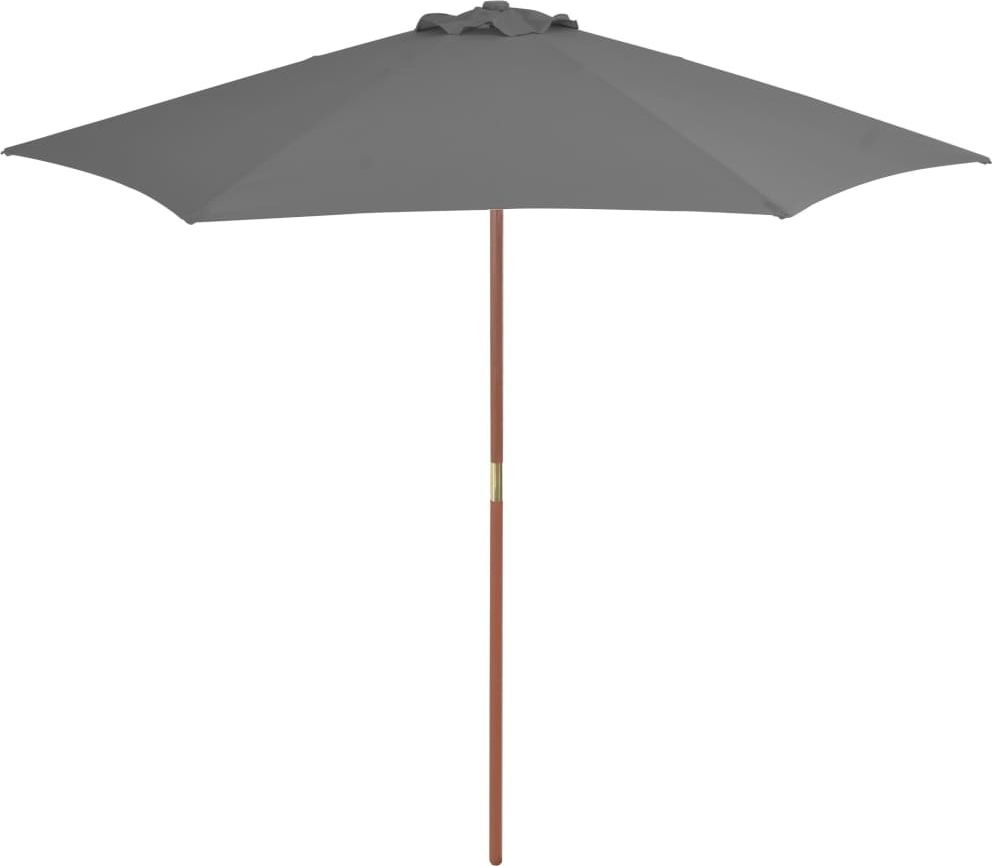 vidaXL Parasol ogrodowy na drewnianym słupku, 270 cm, antracytowy