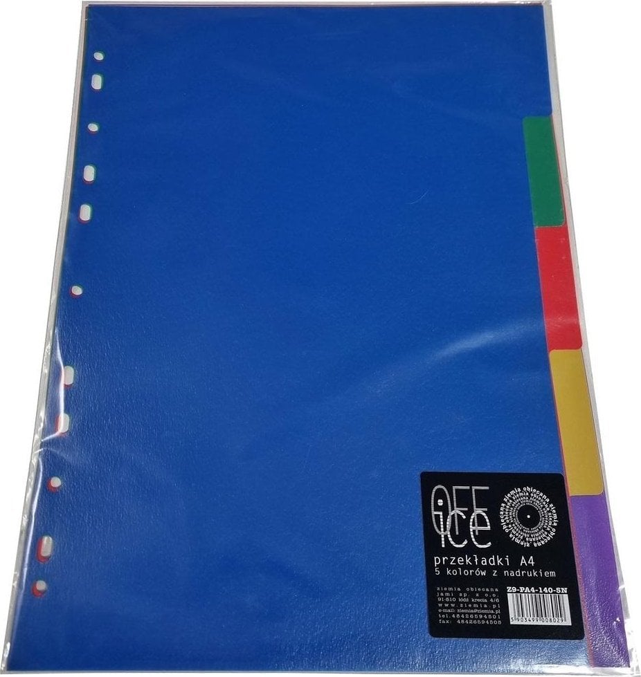 Teka Przekładki A4 PP indeksuj±ce z nadrukiem liczb 1-5