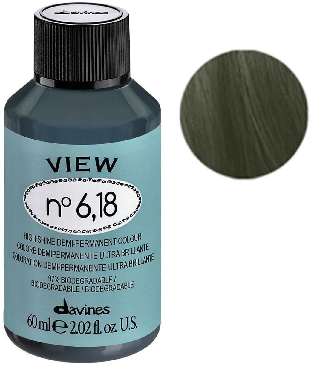 Davines, View, Demi-Permanent Hair Dye, 6.18 , 60 ml For Women
