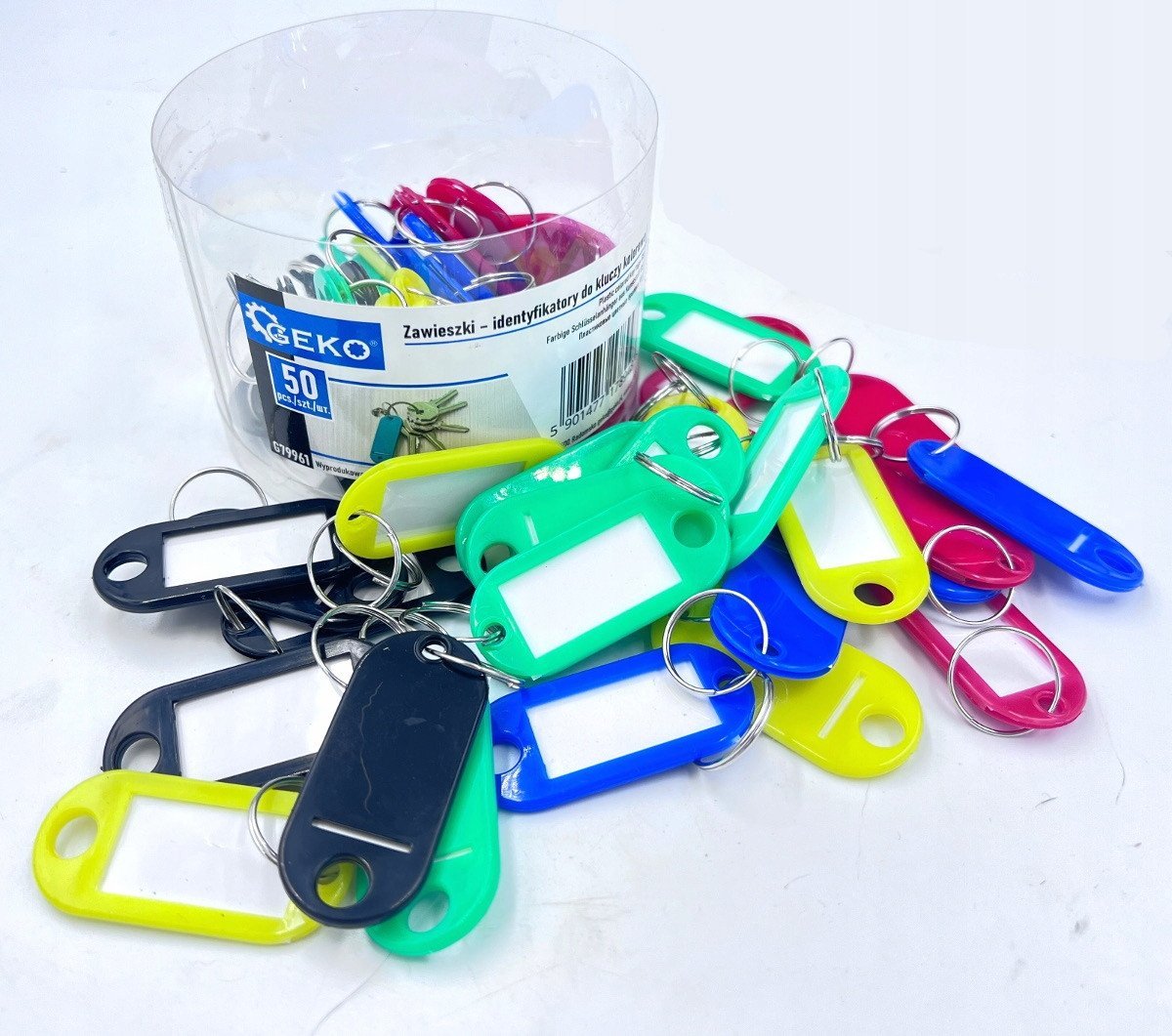Zawieszki – identyfikatory do kluczy kolorowe 50szt. (48)