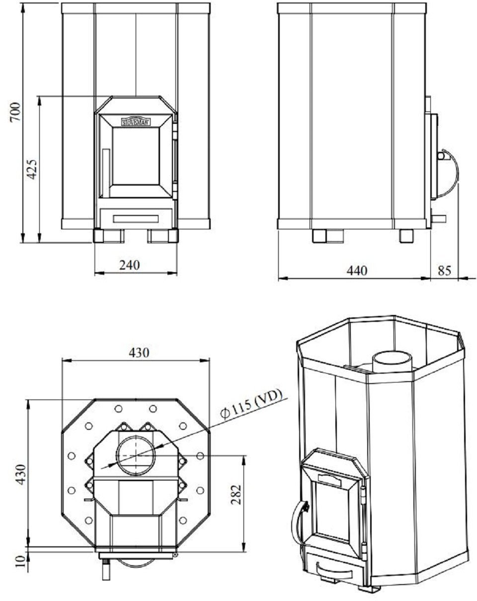 WOODBURNING SAUNAHEATER STOVEMAN 13