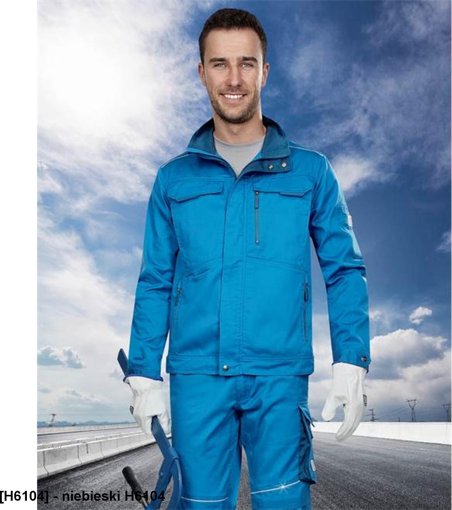 Ardon SUMMER ARDON - modna bluza, dopracowana sylwetka, odblaski - niebieski H6104 3XL