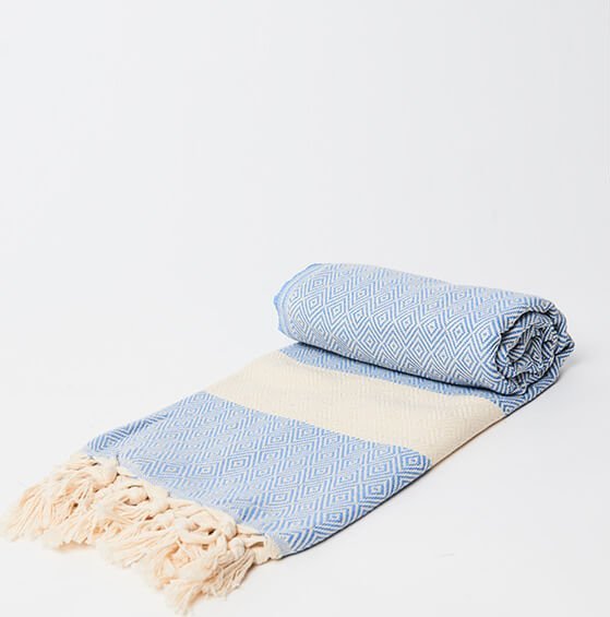 Yeye Ręcznik hammam DIAMOND 100% bawełna YEYE Niebieski