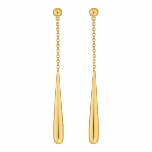 Caspol Złote Kolczyki Łezki na Łańcuszku Z wody KL.03431