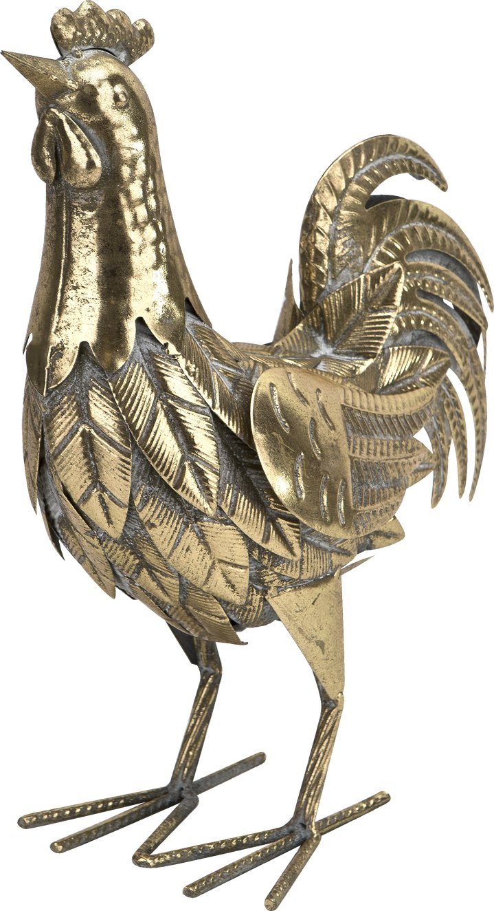 Figurka metalowa Kura złota H36,5 cm