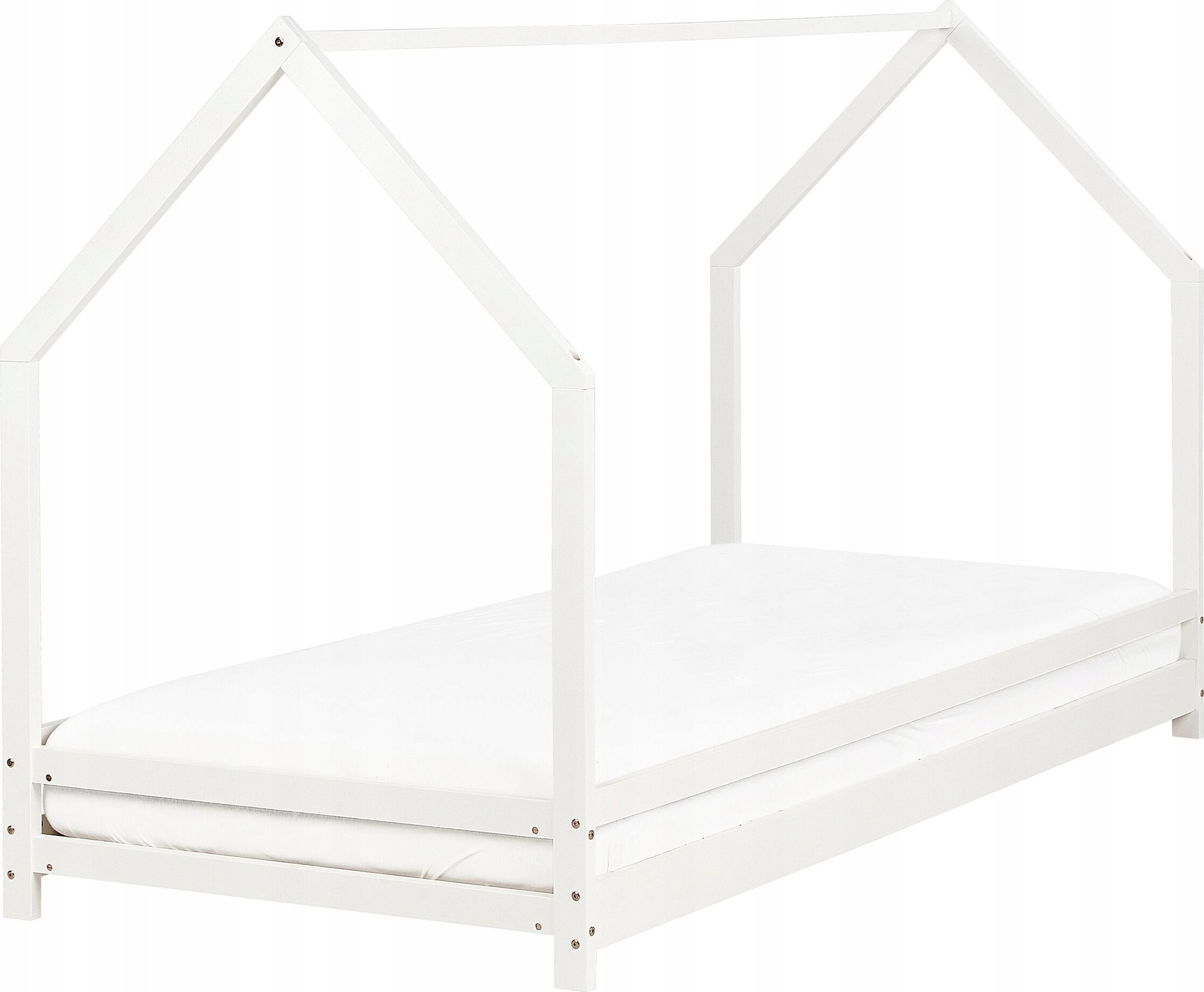 Beliani Łóżko dziecięce domek drewniane 90 x 200 cm białe APPY