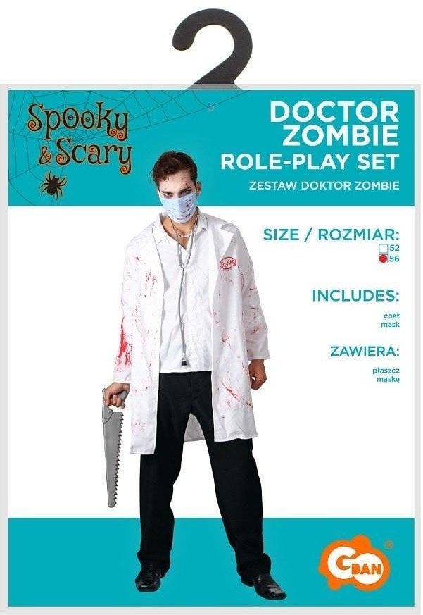 Strój dla dorosłych Doktor Zombie rozm. 56