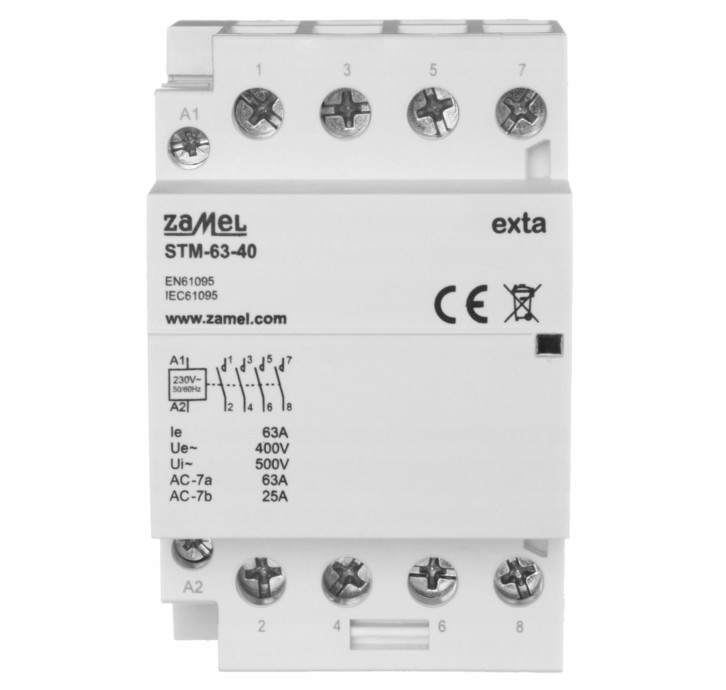 Stycznik modułowy instalacyjny 63A 4 Z 230V AC STM-63-40 EXT10000299