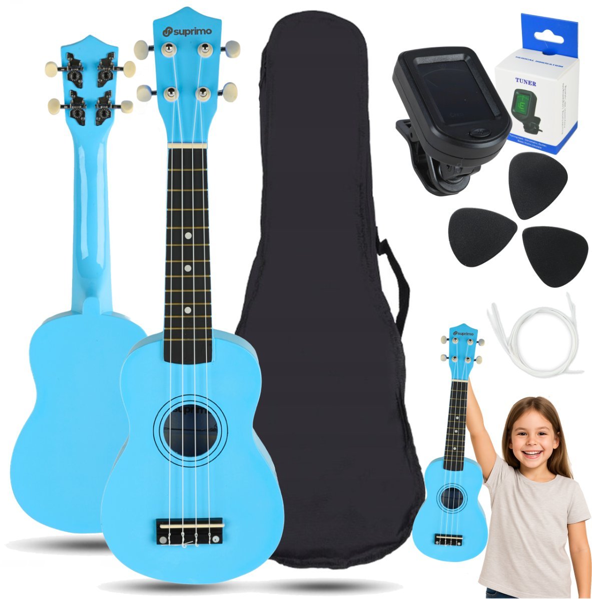 SUPRIMO UK21 SET LB ukulele sopranowe 21"" niebiesk