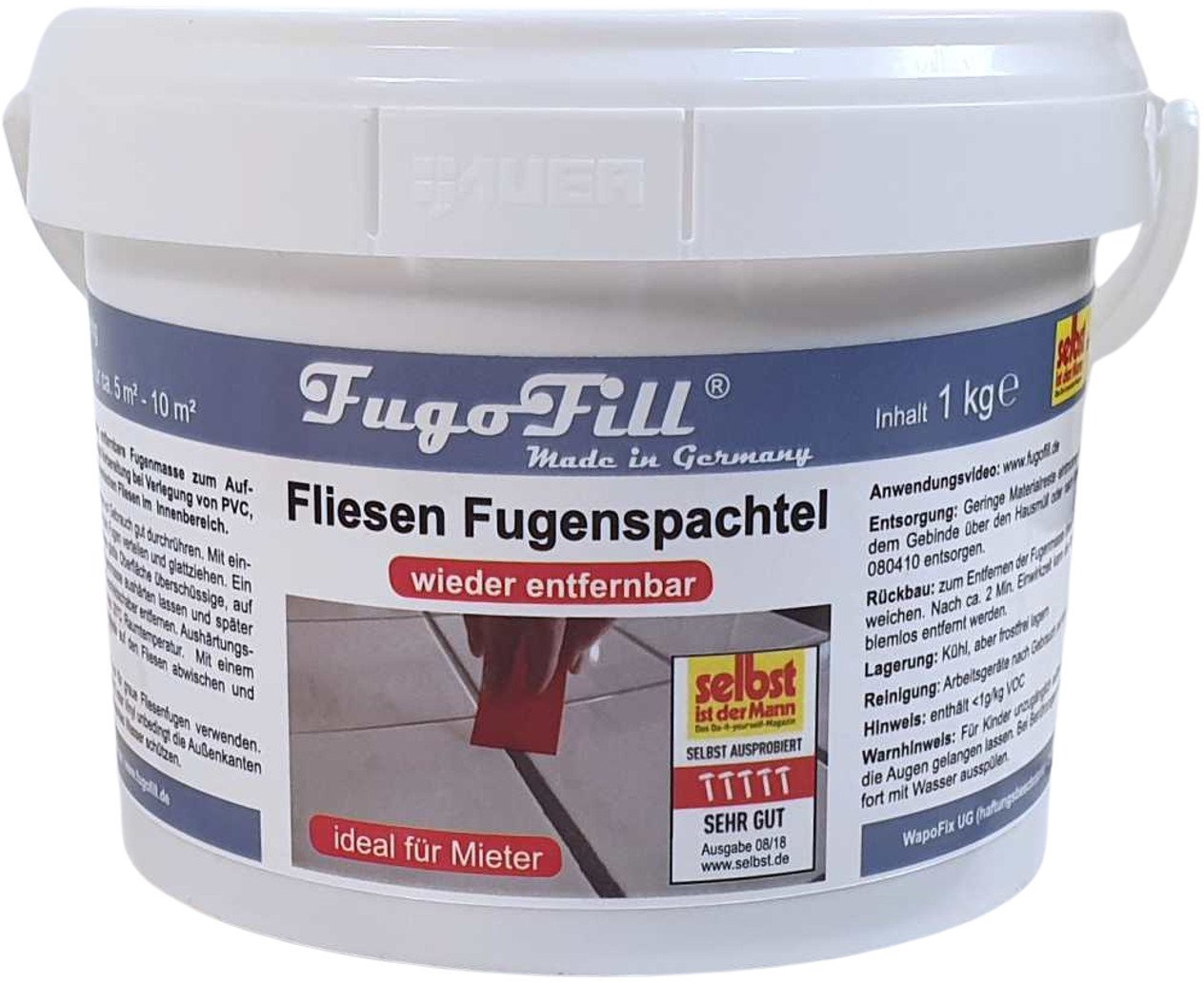 FugoFill 1 kg usuwalna masa szpachlowa szara