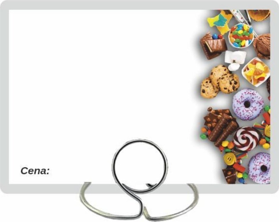 StudioCen Białe cenówki laminowane do cukierni 50 szt.