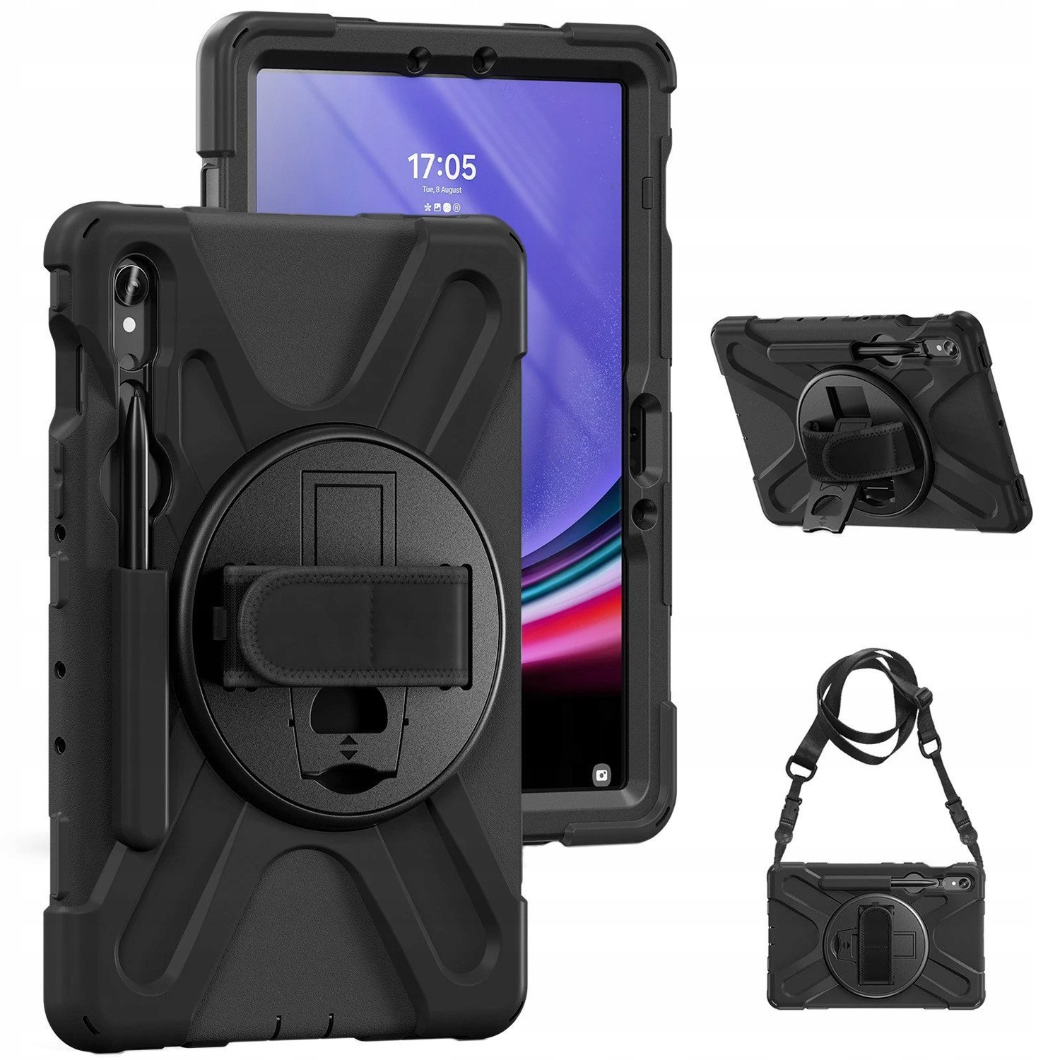 Etui Armor z uchwytem i paskiem do Samsung Galaxy Tab S9/ S9 FE SM-X710/SM-X716B/SM-X510 SM-X516 2023/ S10 FE SM-X520/SM-X526 2025