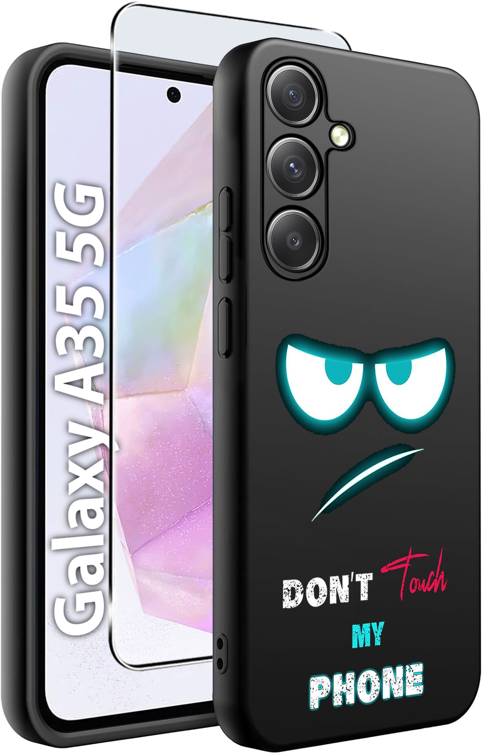 ETUI do Samsung A35 5G WZORY | SILIKONOWE MATT CASE + SZKŁO HARTOWANE 9H