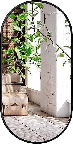 Leobert Lustro owalne 100x50cm czarna rama