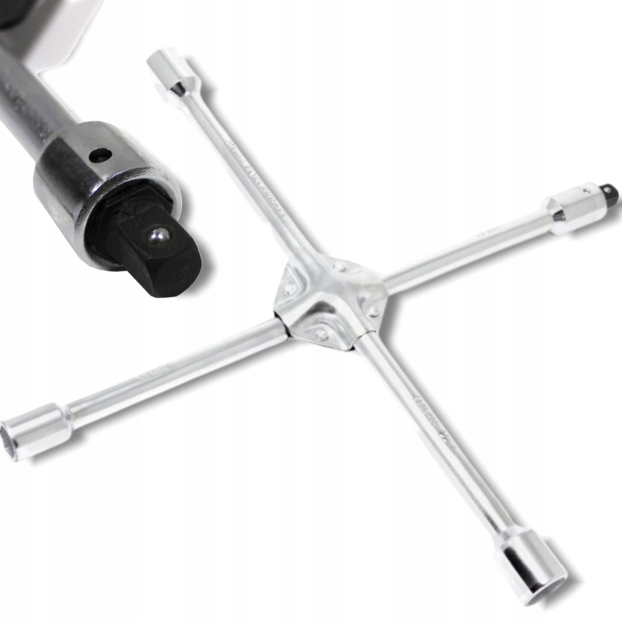 Klucz krzyżakowy do kół 17-19-21-22mm krzyżak z adapterem 1/2"