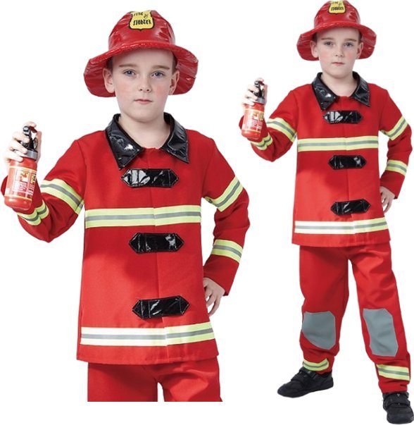 Strój Strażak kurtka, spodnie, czapka roz. S 110/120 cm