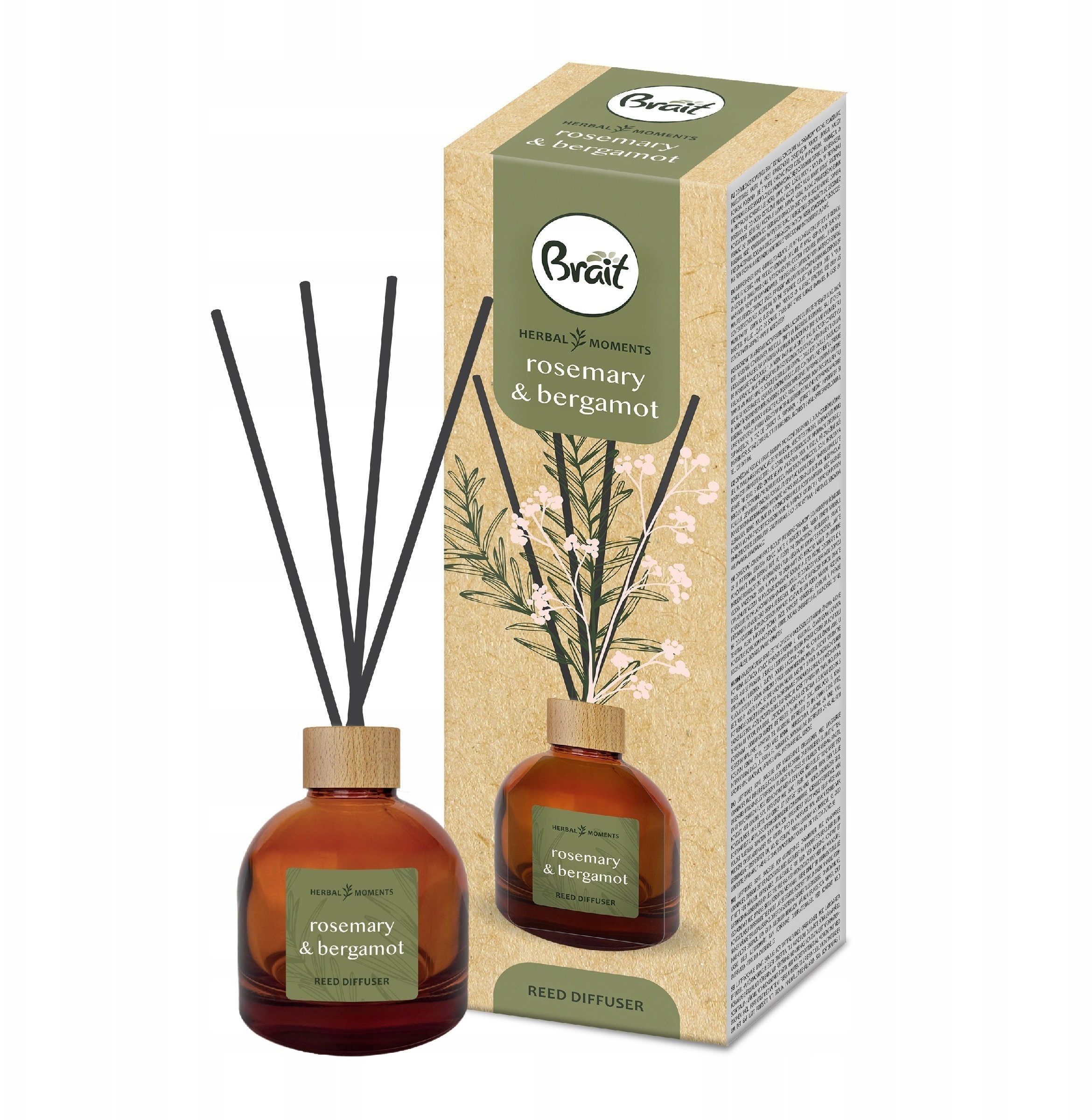 Dyfuzor zapachowy DRAMERS Herbal Moments Rosemary & Bergamot Patyczki zapachowe 100 ml