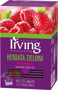 Irving HERBATA ZIELONA MALINOWA 20 KOP. IRVING(1,5 G X 20 KOPERTEK) 15083702