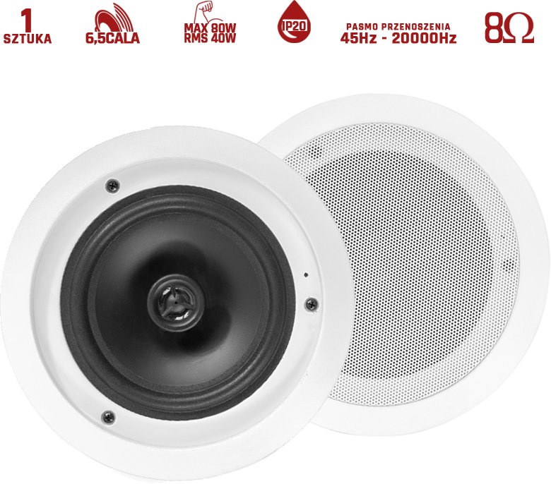 CSSG6 Głośnik sufitowy 80W 6,5"Aluminiowy one size