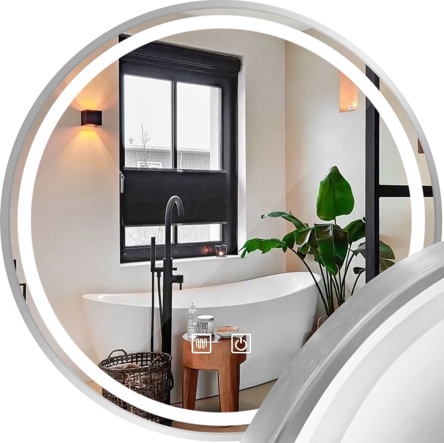 Lustro Tutumi LUSTRO ŚCIENNE LED 80cm MMJ stal szczotkowana