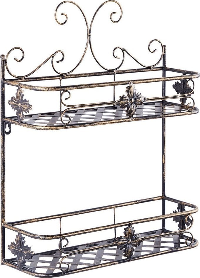 Beliani Metalowa półka łazienkowa wisząca czarna MARAYES!