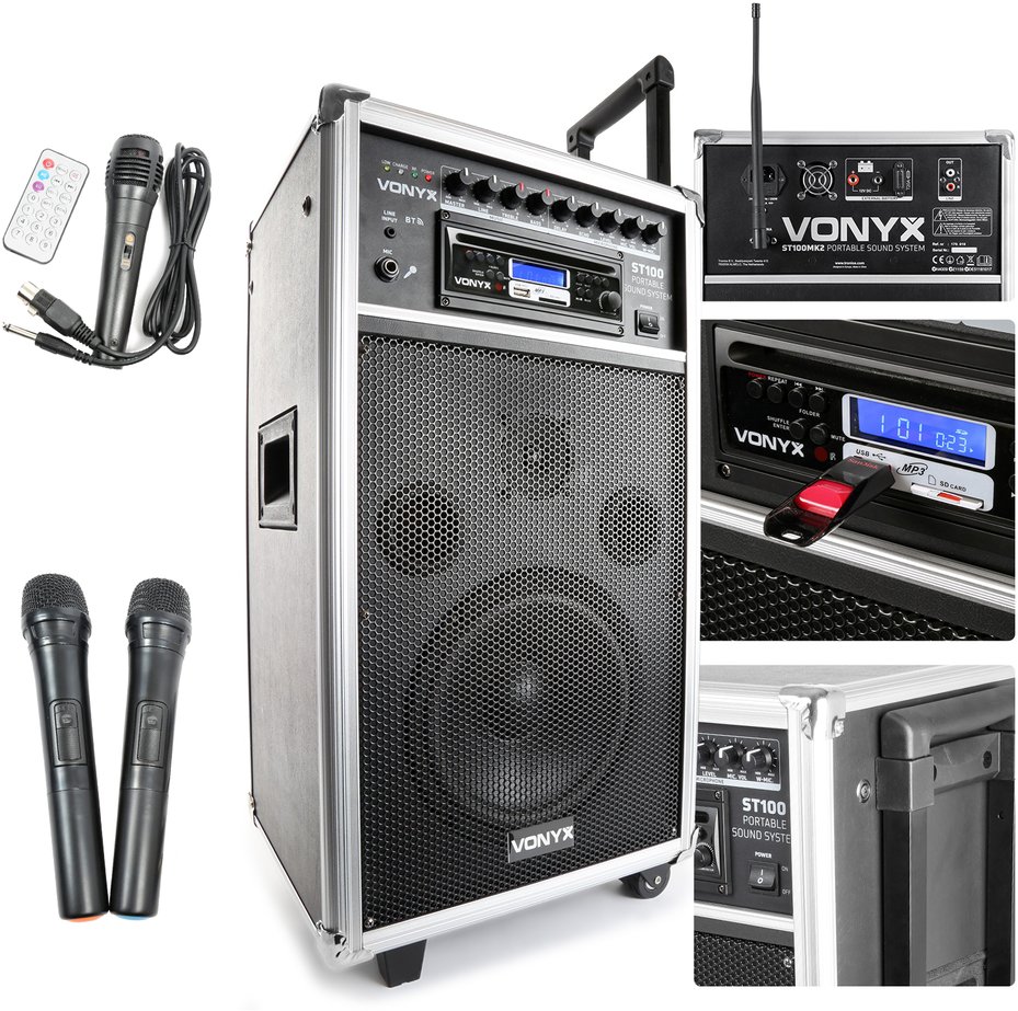 Kolumna mobilna z mikrofonami Vonyx ST100 MK2 one size