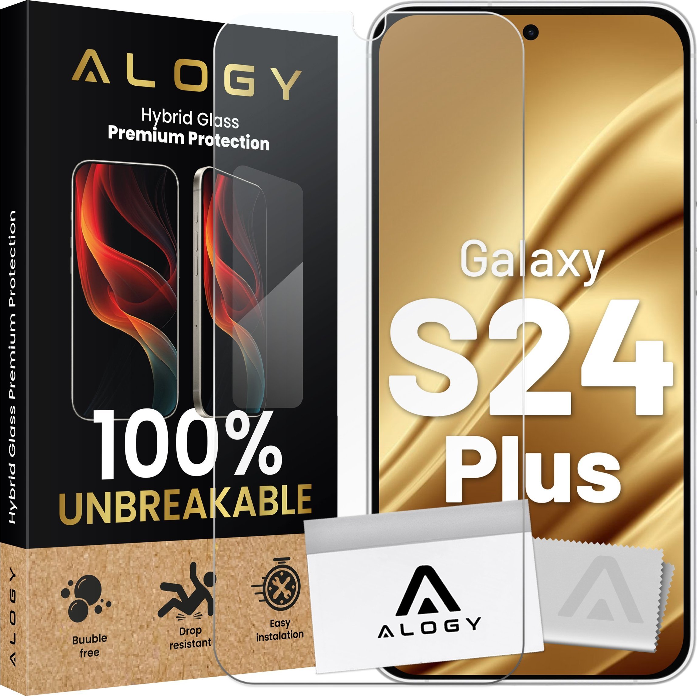 Alogy Szkło hybrydowe do Samsung Galaxy S24 Plus na ekran Alogy Flexi Glass 9H Case Friendly płaskie na ekran