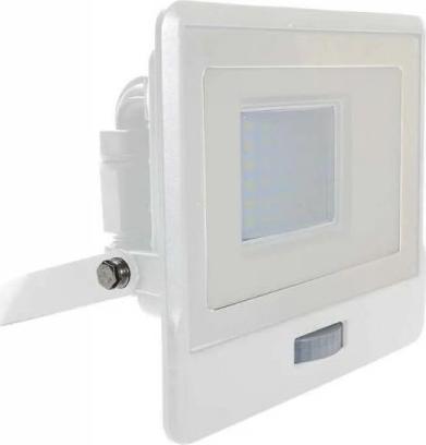 Naświetlacz V-TAC Projektor LED V-TAC 30W SAMSUNG CHIP Czujnik Ruchu Biały Z MUFĄ VT-138S 6400K 2340lm 5 Lat Gwarancji