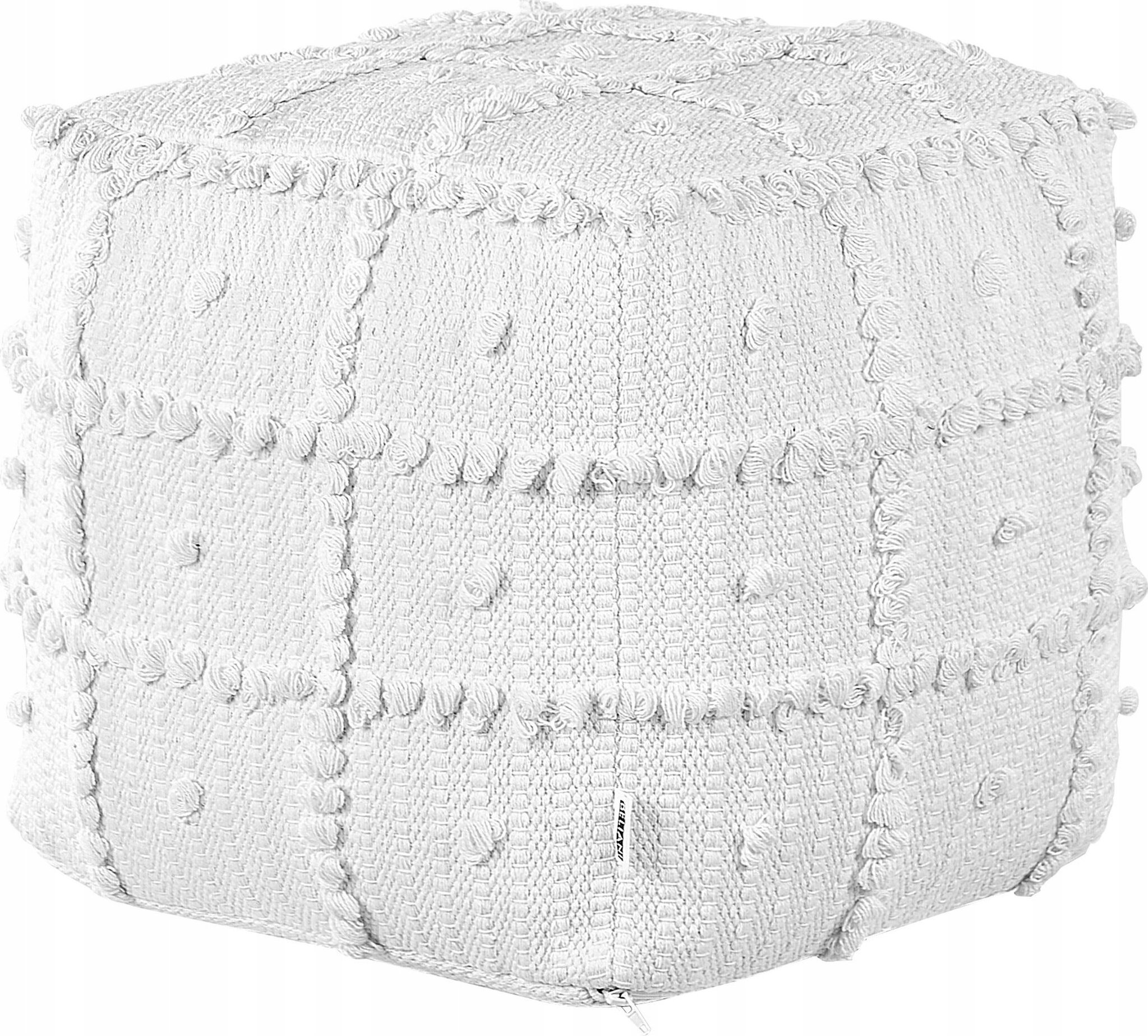 Beliani Puf bawełniany 40 x 40 x 40 cm biały HARNAI