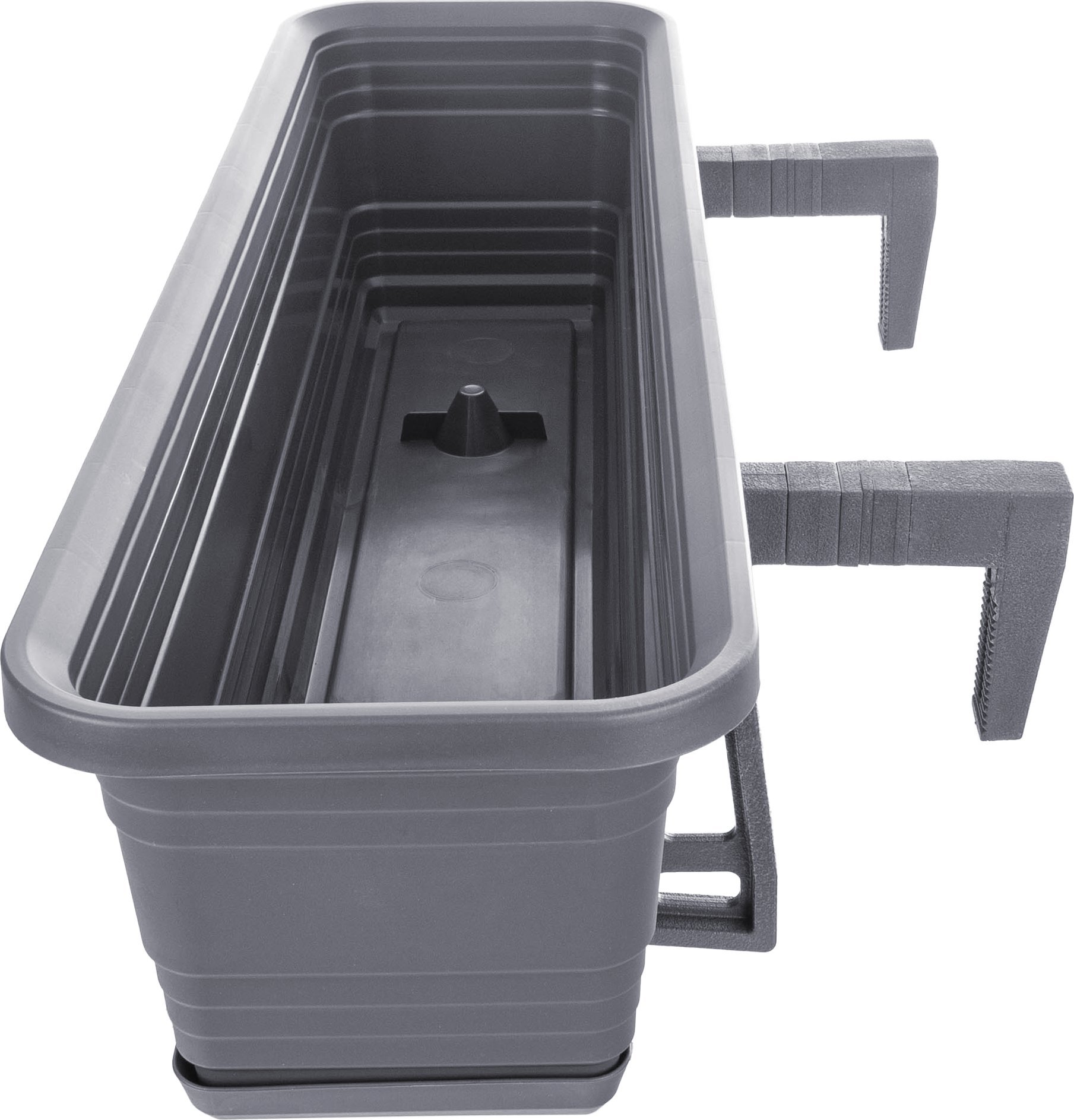 KADAX Skrzynka Balkonowa Doniczka Donica 60cm Uchwyty Podstawka Balkon Balustradę