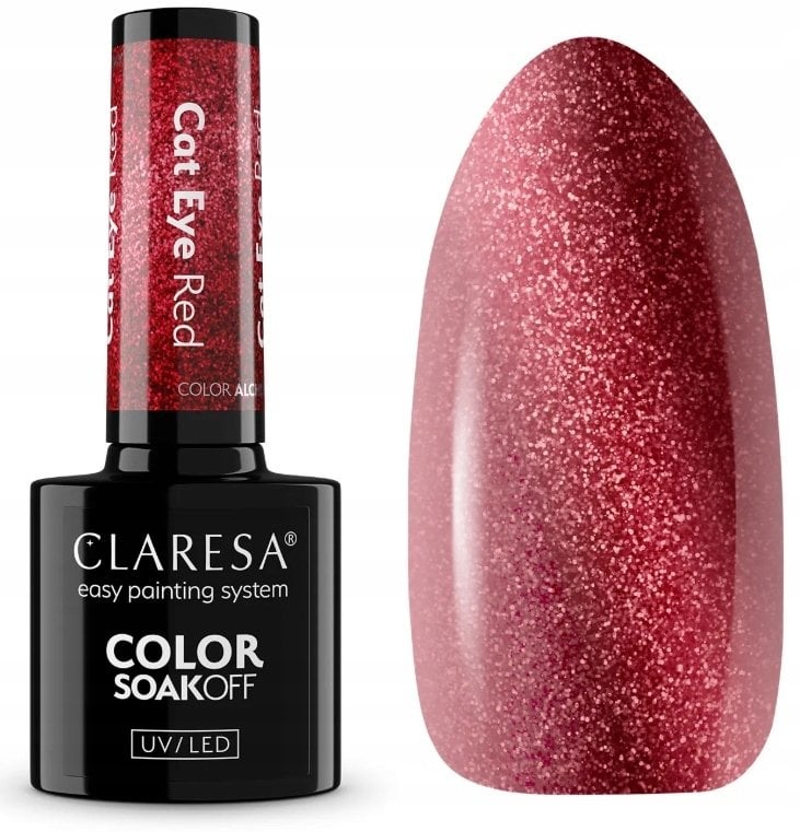 CLARESA Lakier hybrydowy Alchemy Cat Eay Red 5g