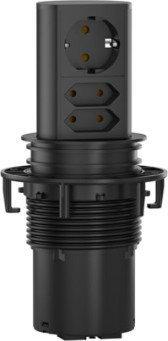 Bachmann BACHMANN ELEVATOR 1x CEE 7/7 2x Euro, zwart, 2 m