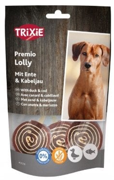 PREMIO Lolly, przysmak, dla psa, kaczka i dorsz, 11 cm, 80 g