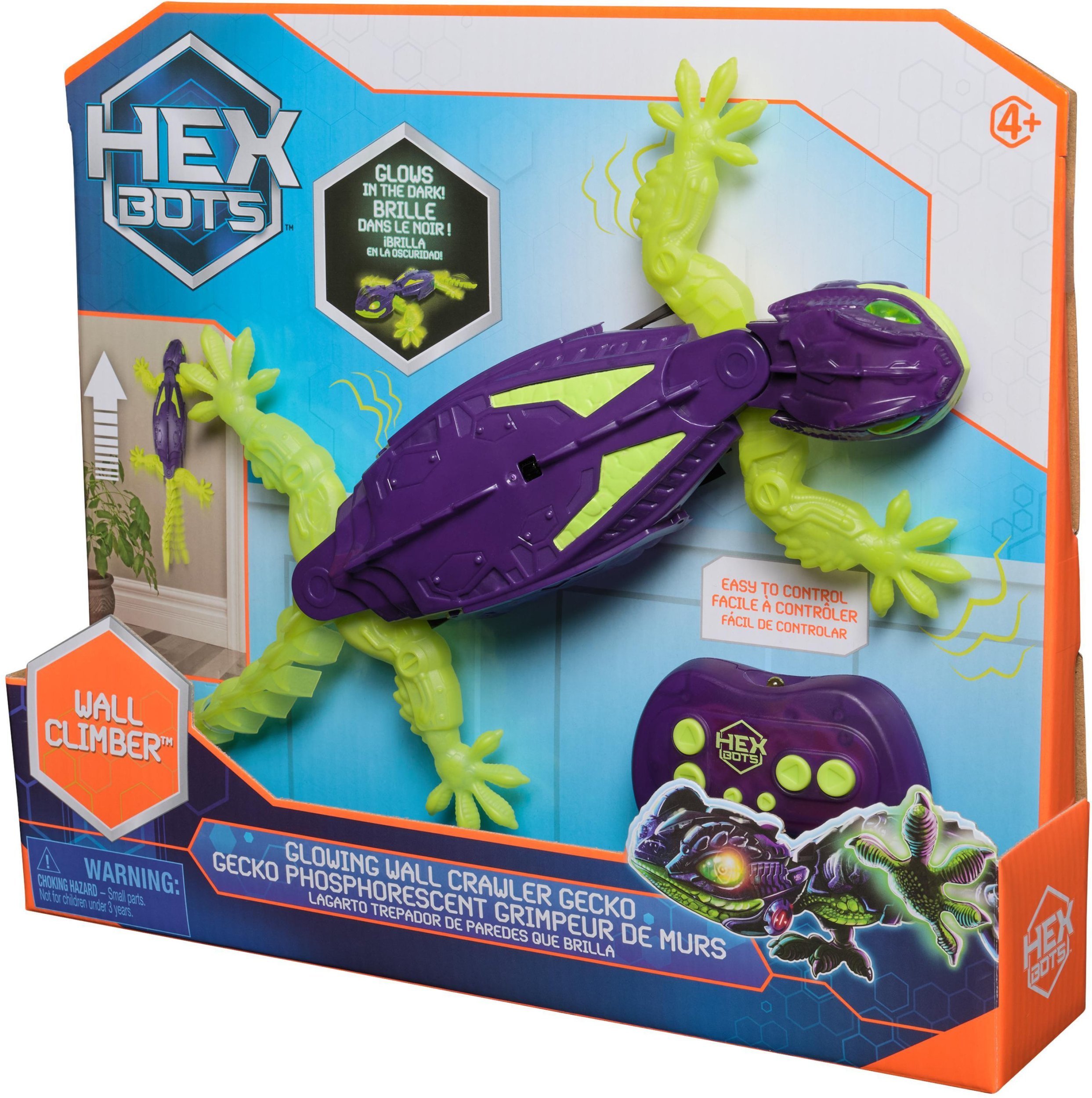 Hex Bots Wall Crawler Gecko Glow in The Dark