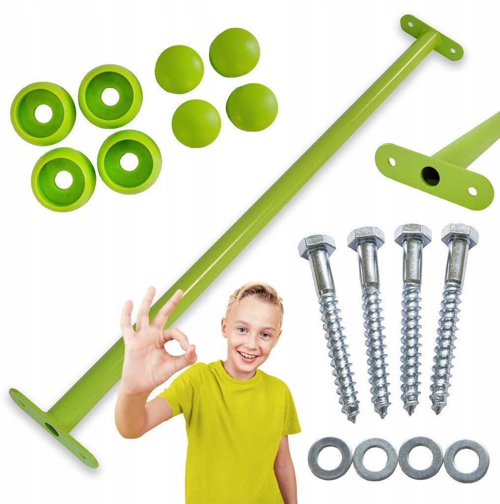 Drążek Metalowy Limonkowy 90cm Uchwyt do podciągania