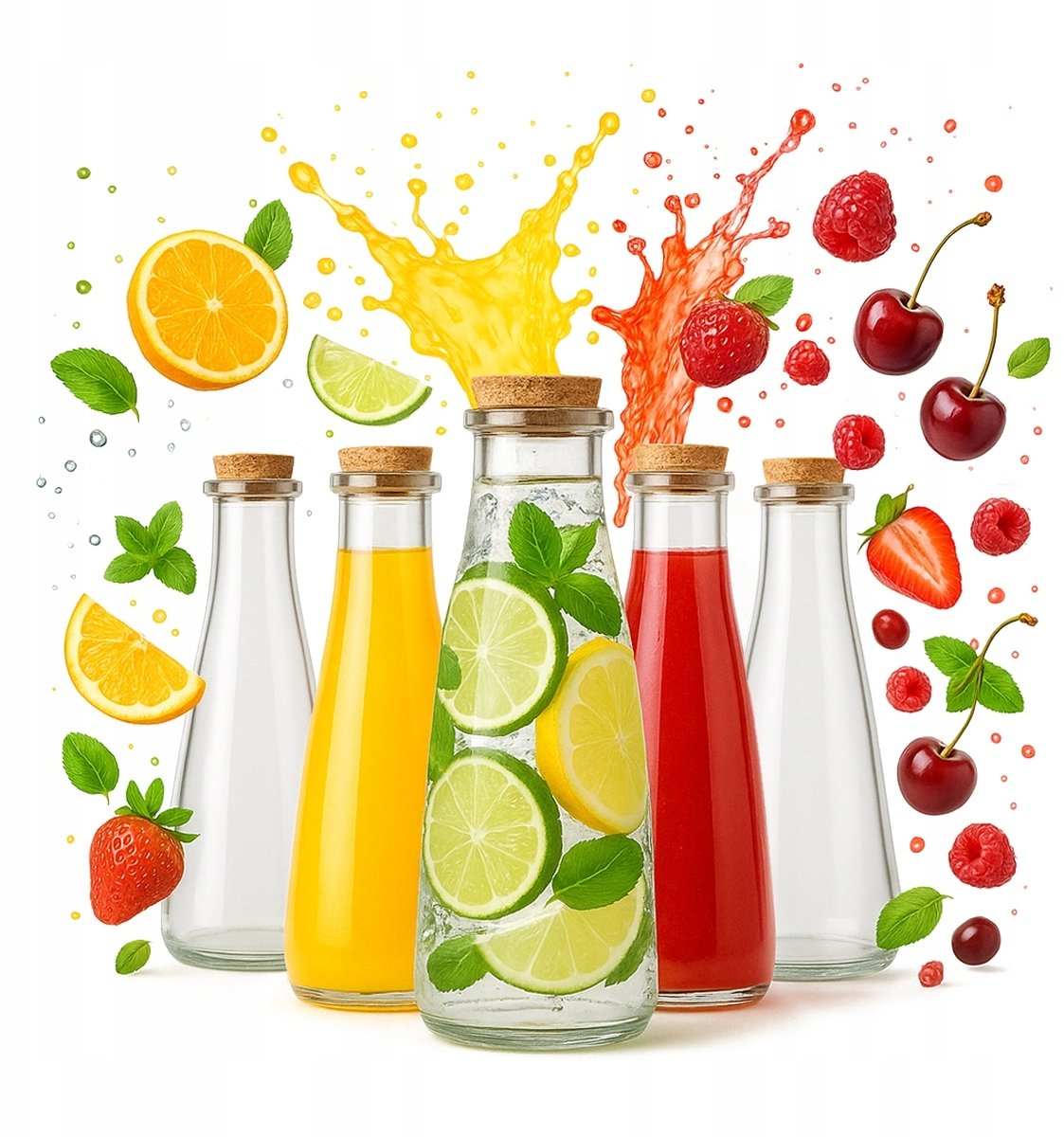 5x KARAFKA LONDON 350ml Butelki Szklana Na Sok Alkohol Oliwa Wodę Prezent