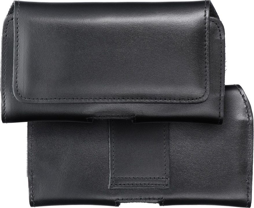 OEM Skórzana uniwersalna kabura pozioma do paska - ROYAL / czarny - Rozmiar XL - do IPHONE 13 PRO MAX / 14 PRO MAX / SAMSUNG S21 PLUS / S20 FE / A50 /