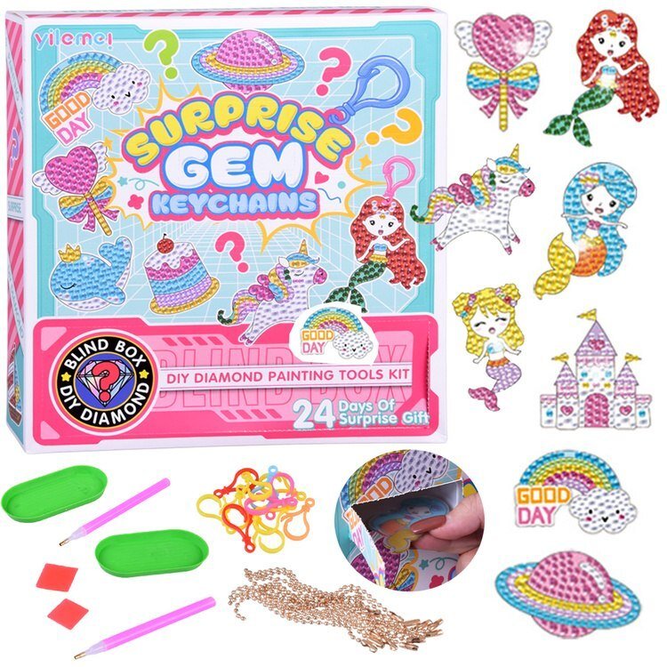 Kreatywny kalendarz adwentowy wyklejanka haft diamentowy breloczki ZA6019 EDUKAMP