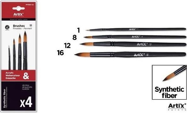 Pędzle syntetyczne 4szt