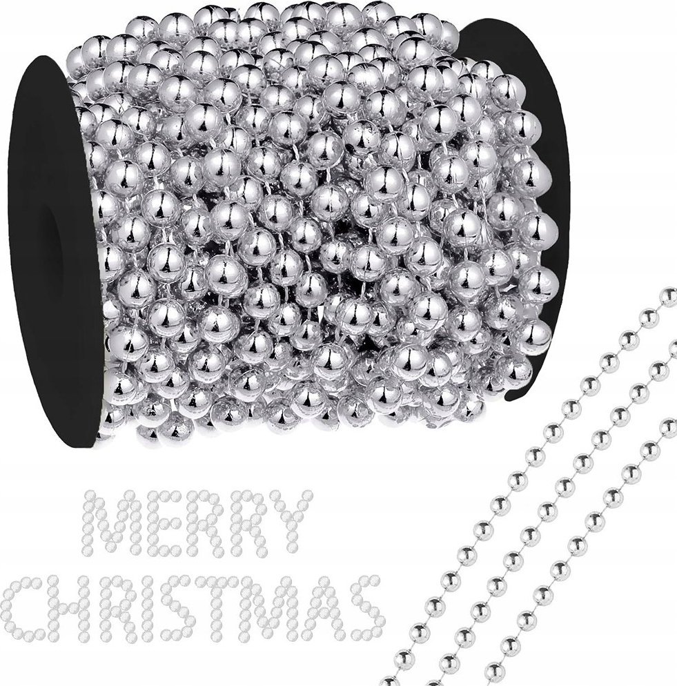 Dekoracja świąteczna Verk Łańcuch na choinkę koraliki girlanda szpula stroik Łańcuch na choinkę koraliki girlanda szpula stroik