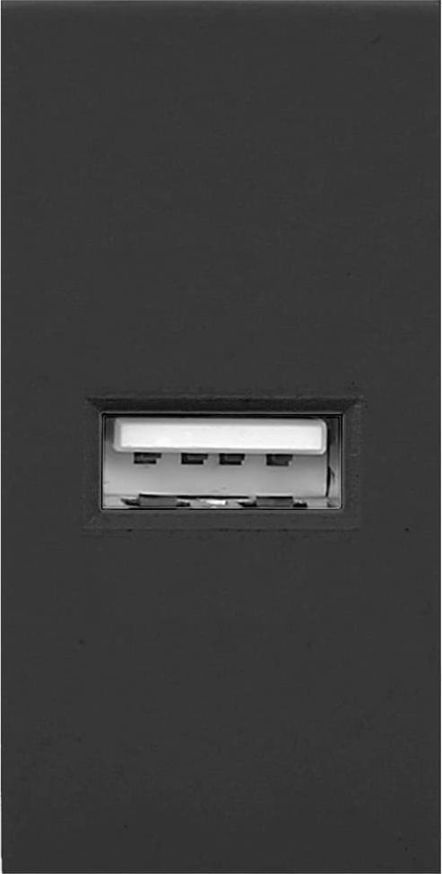 Orno NOEN USB, port modułowy 22,5x45mm z ładowarką USB, 2,1A 5V DC, czarne