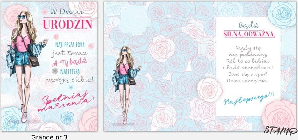 Stamp Karnet Grande + koperta wzór nr 03 Urodziny
