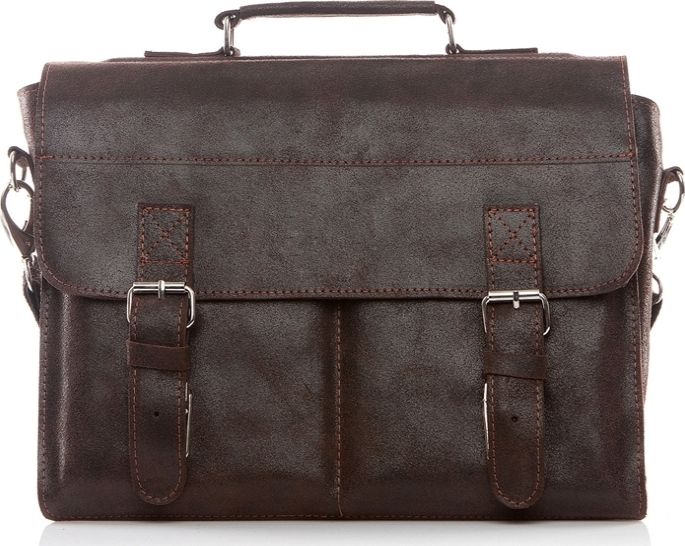 Belveder Torba na ramię skórzana Vintage brązowa BV35