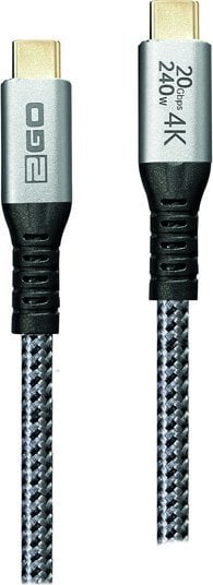 Kabel USB 2GO USB-C - USB-C 2 m Srebrny (797515)