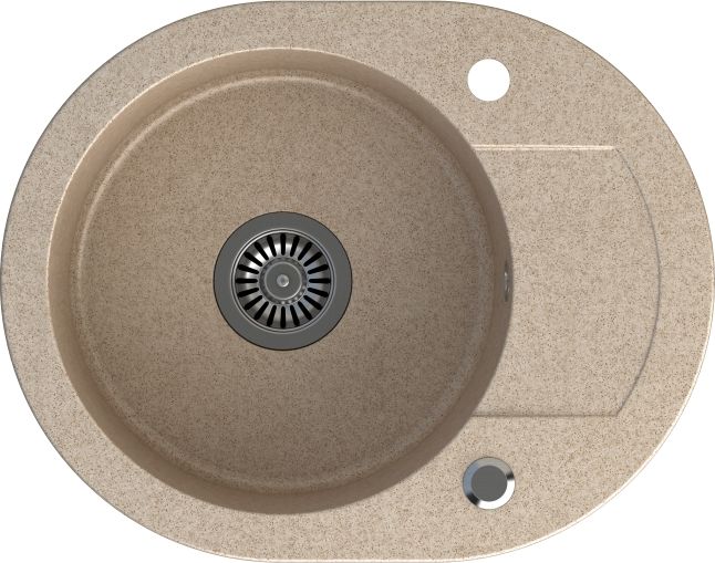 Zlewozmywak Steiner CUBA 216 Steingran granitowy beżowy 1 komorowy z/o (58x46x17,5) z zaślepką i odpływem