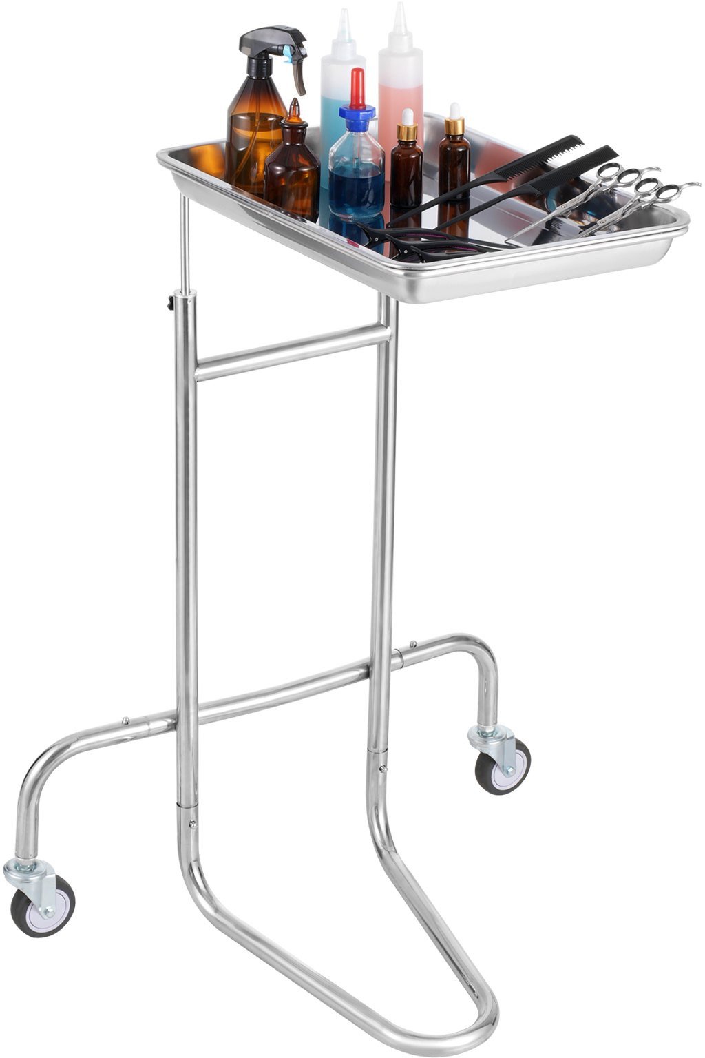 Wózek laboratoryjny stalowy nierdzewny taca ciche koła