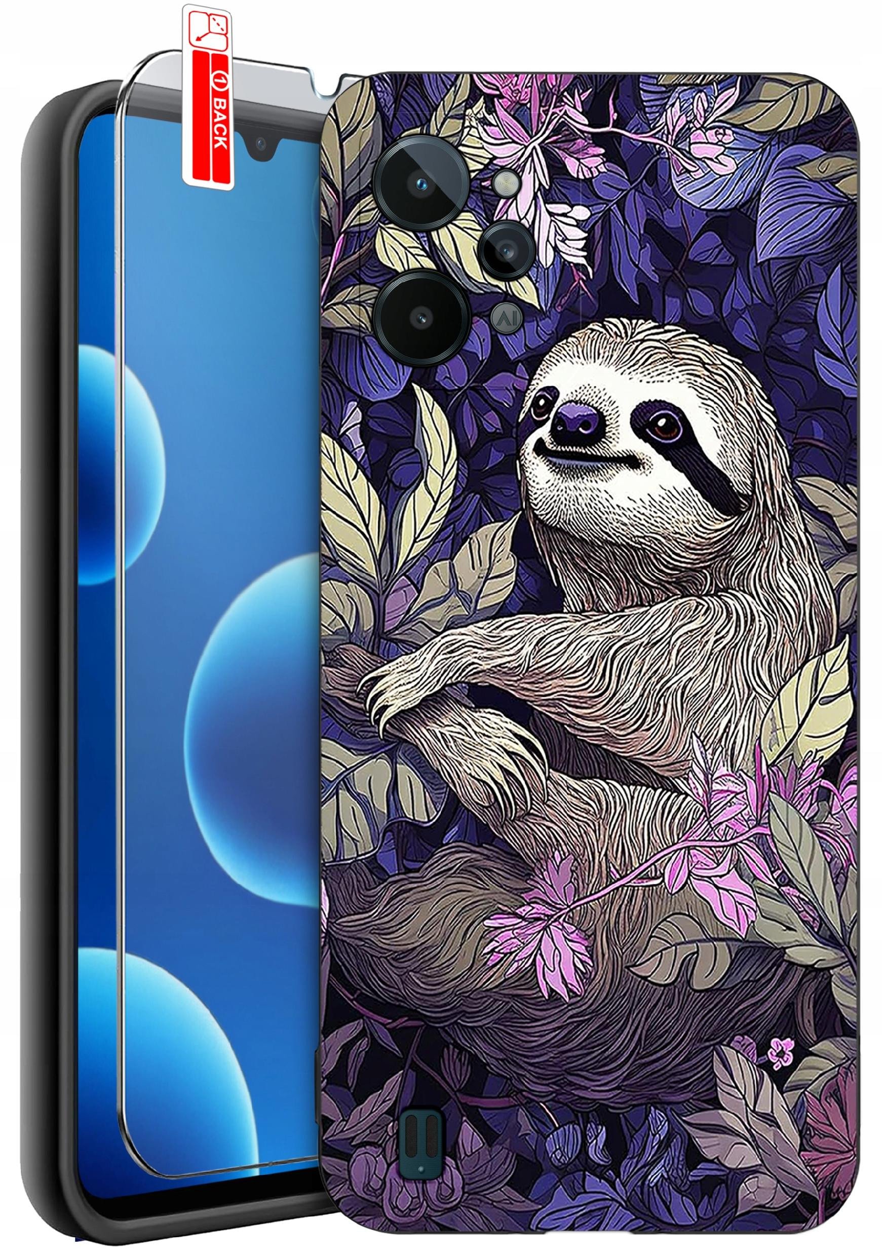 ETUI do Realme C31| WZORY | SILIKONOWE MATT CASE + SZKŁO 9H