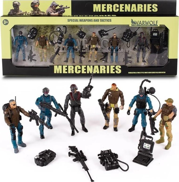 Żołnierzyki najemnicy z akcesoriami