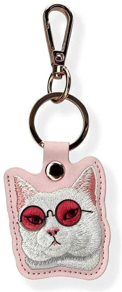 Etui na lokalizator / brelok Nimmy Glasses Cool Cat różowy